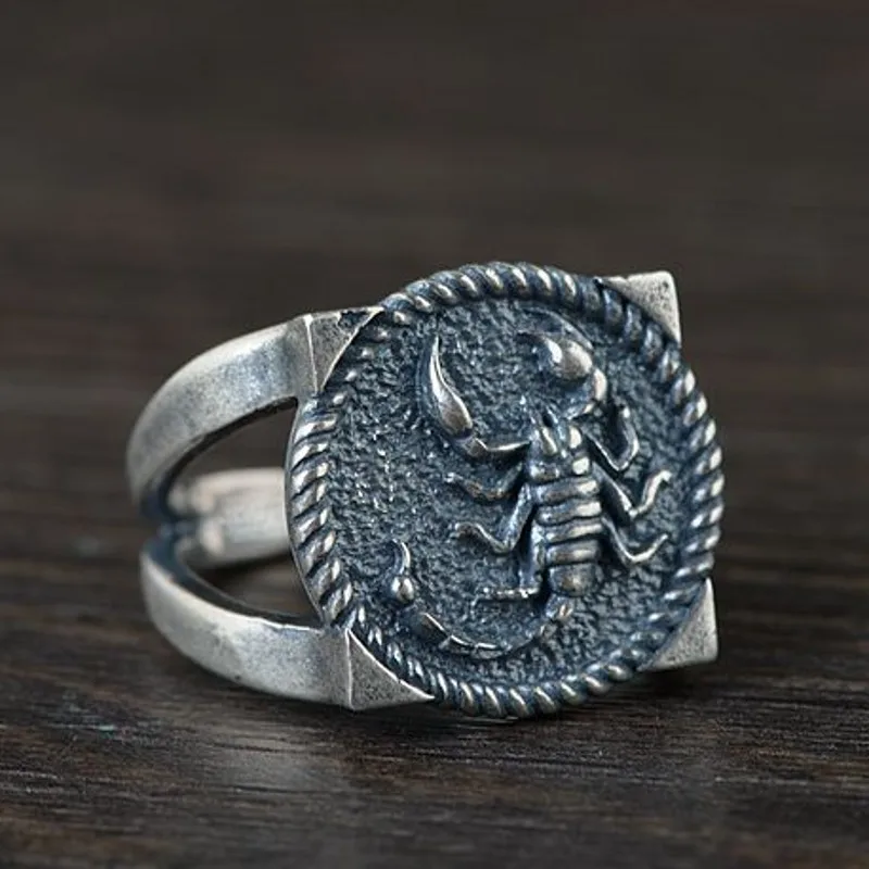 Серебряное Винтажное кольцо в виде скорпиона из тайского серебра S925