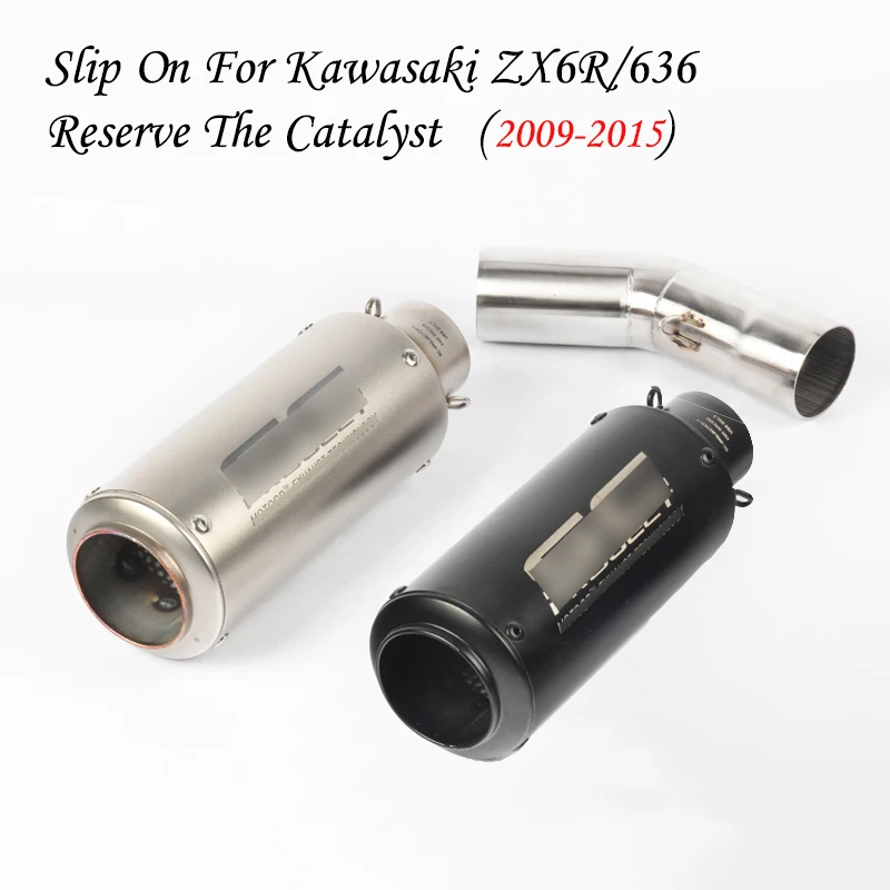 Полная выхлопная система мотоцикла Slip on выхлопных газов для 2009- Kawasaki Ninja ZX6R 636 глушитель выхлопной трубы 2010 2011 2012 2013