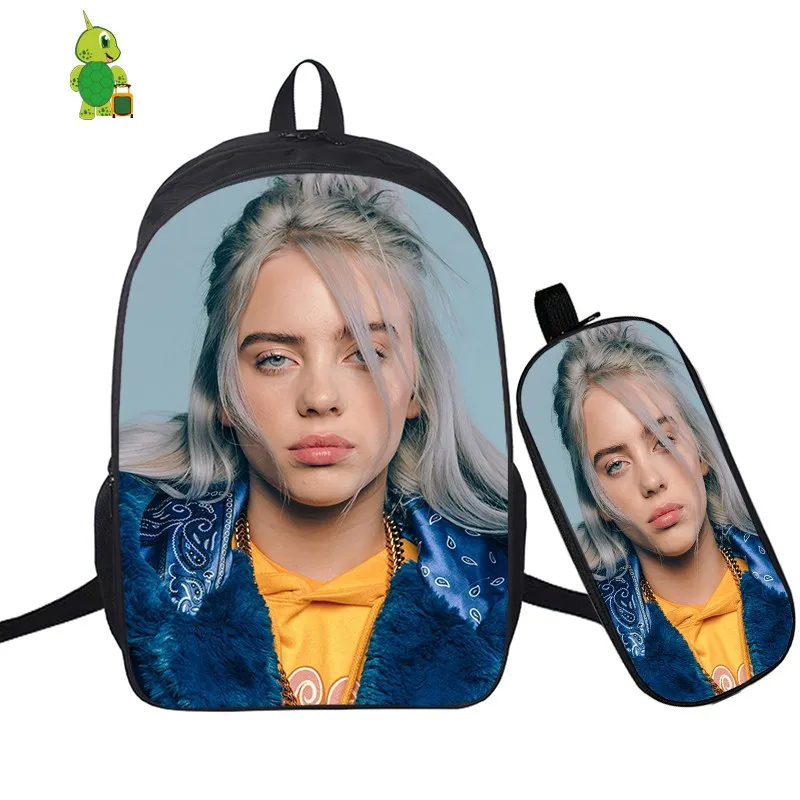 В стиле «хип-хоп» Billie Eilish 2 шт./компл. рюкзак школьные сумки для подростков мальчиков и девочек студенты рюкзак для ноутбука Карандаш Чехол дорожные сумки - Цвет: 32