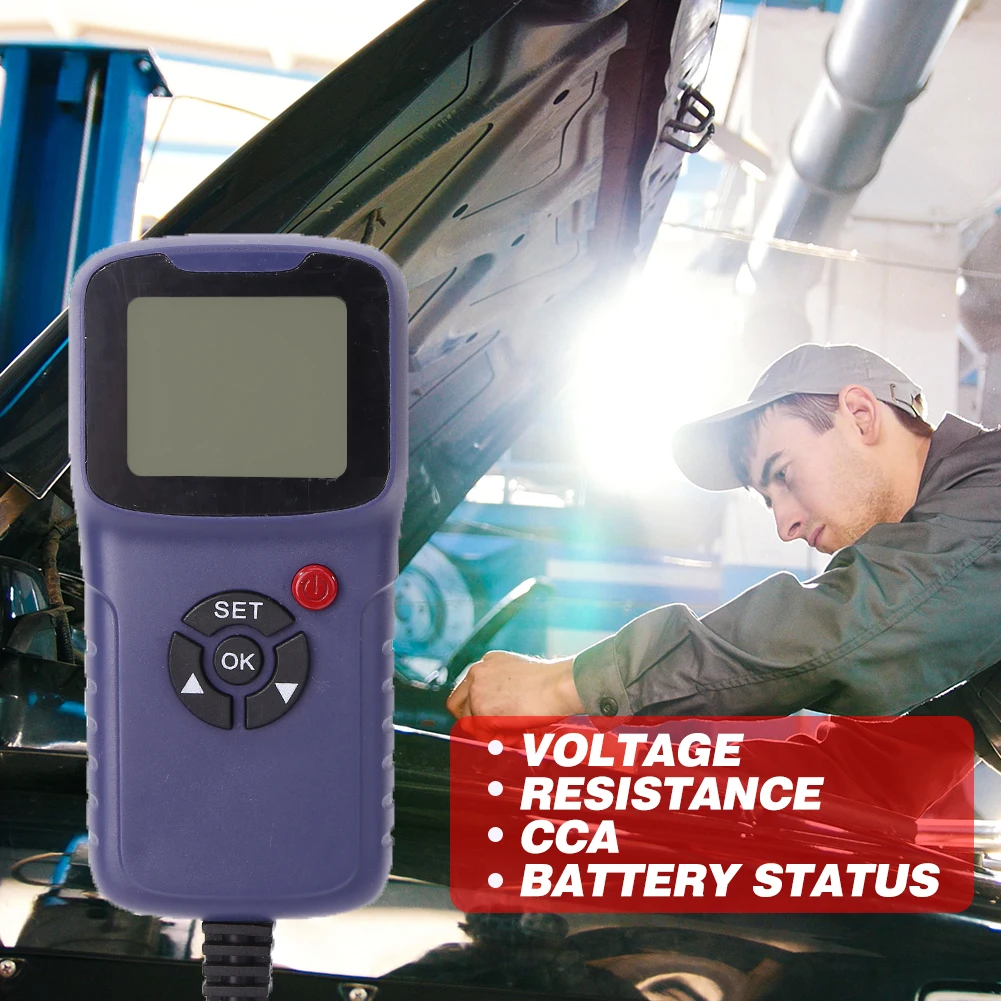 

Car Battery Tester 12V Charger Analyzer 100-1700CCA Voltage Test Cricut Load Tools Car Battery Tester