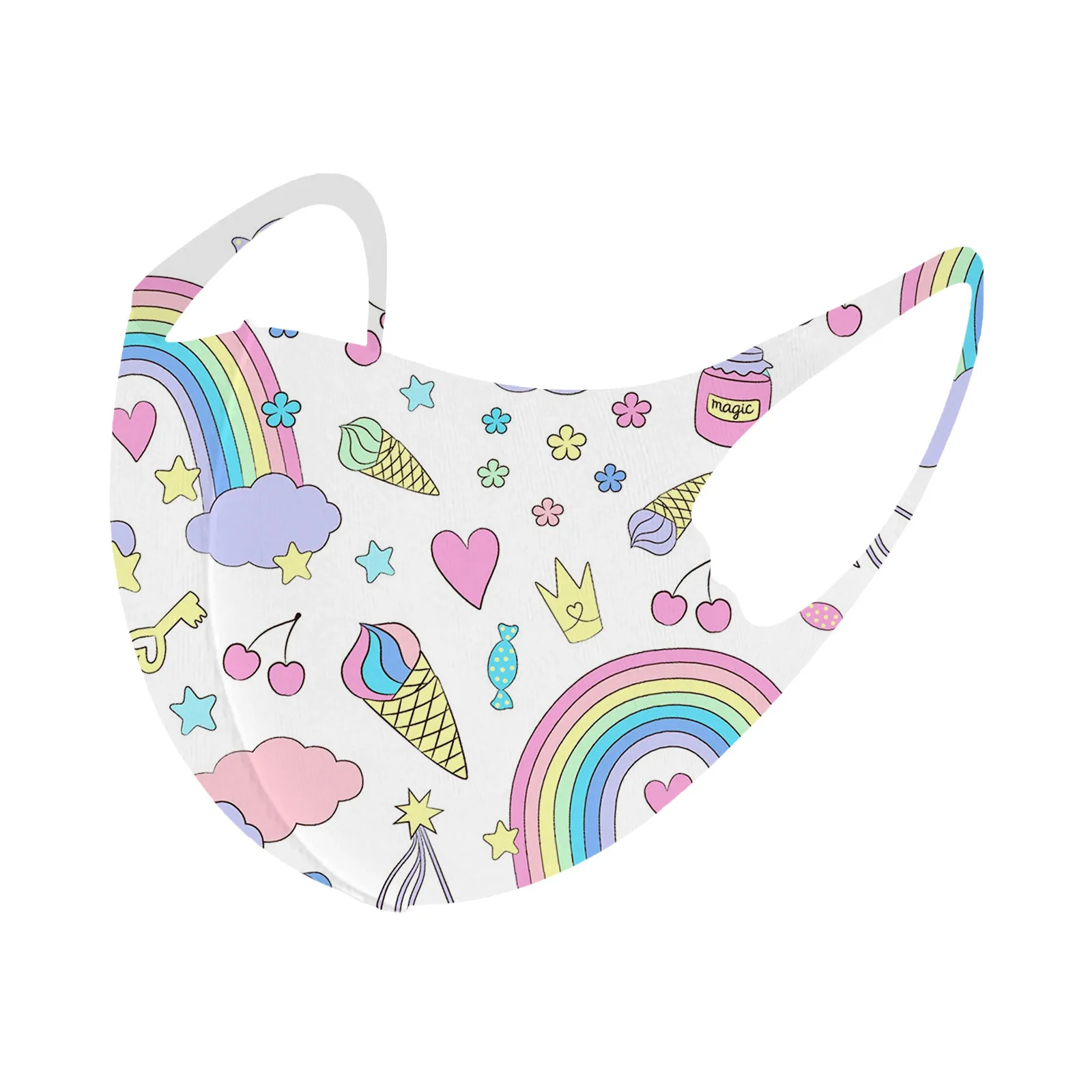 Маска детская многоразовая моющаяся с принтом радуги 5 шт. | Красота и здоровье