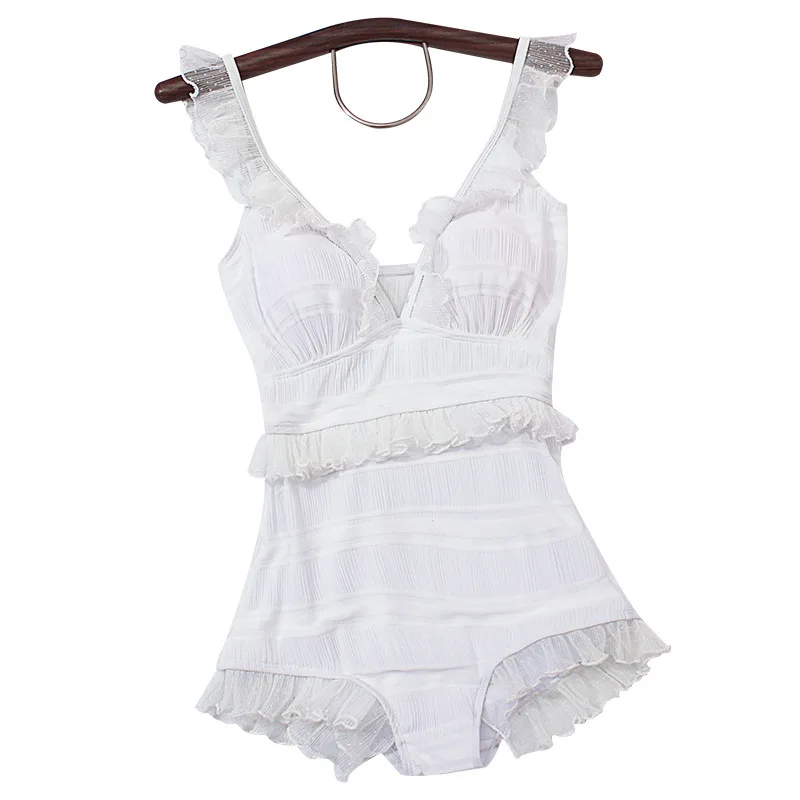 

Swim Suit Women Swimwear Trendy Retro Bikini One Piece Sexy Suits Vogue Women's Swimsuits 2020 Plus Size Girls Hot Fan White