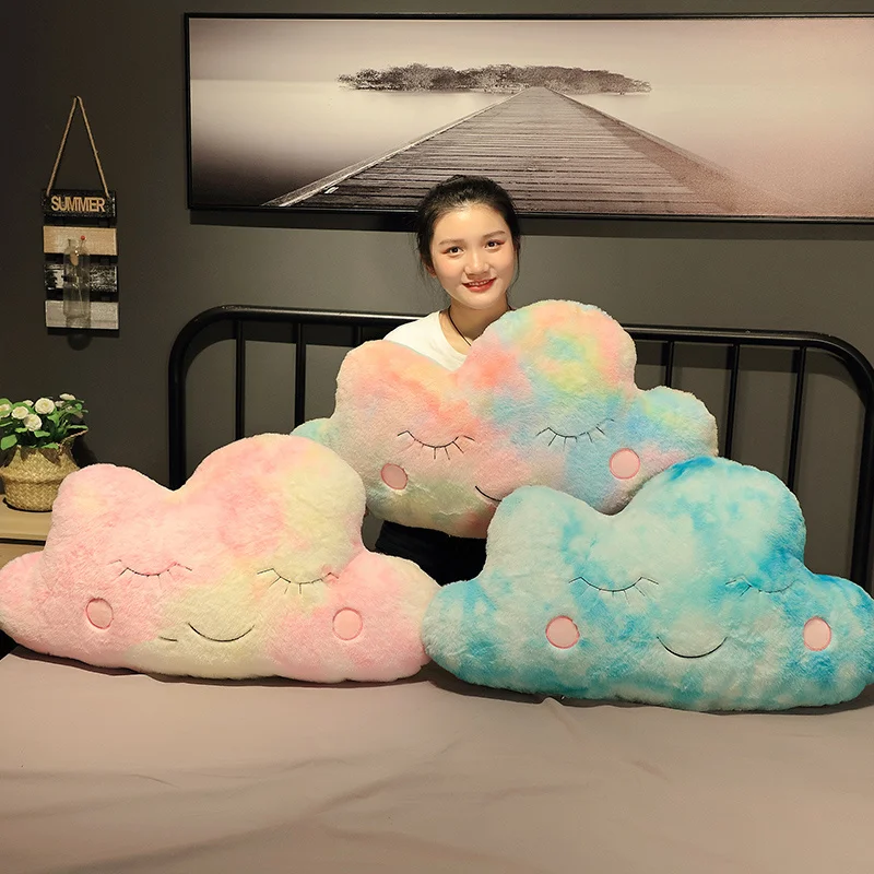 

40/65/80cm Stuffed Soft Colorful Rainbow Cloud Plush Pillow Kawaii Sky Series Cloud Plush Toys Cute Home Decor Birthday Gifts