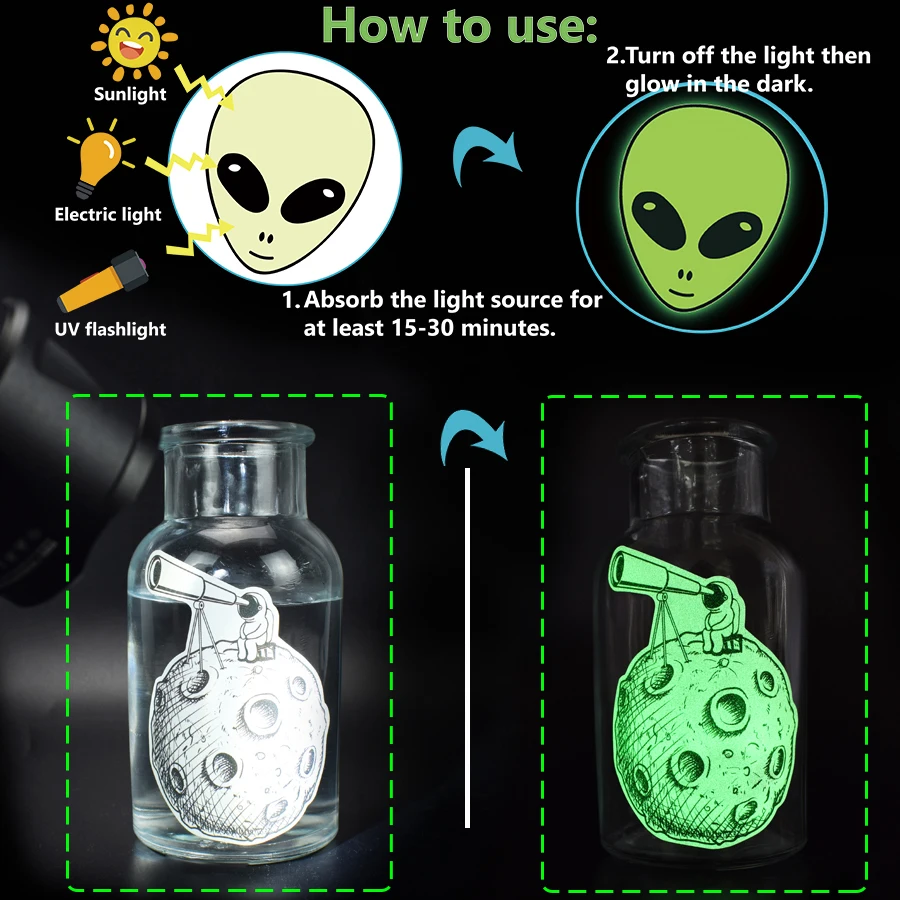 10 to 100 pcs laptop stickers cute glow in the dark neon kawaii funny sticker for car skateboard moto phone case vinyl stickers free global shipping