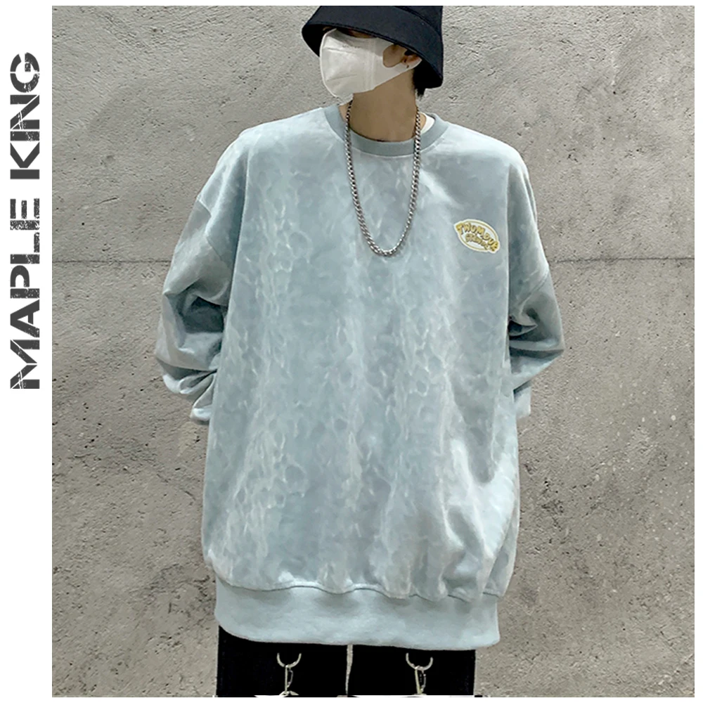 

Letter Printed Pullover Sweatshirts Men 2021 New Vintage Long Sleeve O-neck Hip Hop Loose Oversized Hoodies Unisex Clothing 5XL