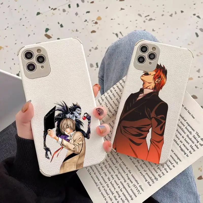 

Anime Death Note Ryuk kira misa Phone Case Lambskin Leather For iphone 12 11 8 7 6 XR X XS PLUS MINI PLUS PRO MAX Shockproof