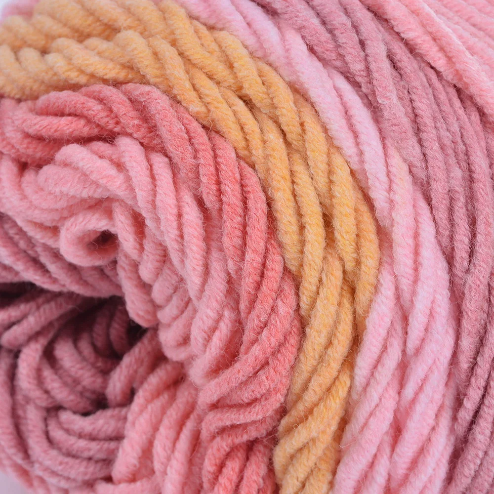 5 Strand Радуга сегмент окрашенная пряжа из шерсти DIY ручной вязки поделки Детские