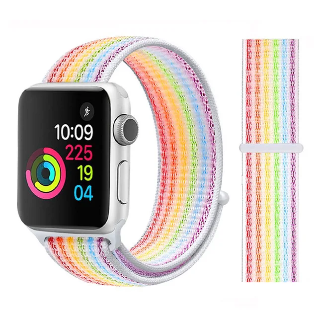 Ремешок для наручных часов Apple Watch Series 5 4 40 мм 44 браслет нейлоновый Браслет спортивный бесшовный ремешок для iwatch серии 3/2/1 38 мм 42 мм аксессуары - Цвет ремешка: 8