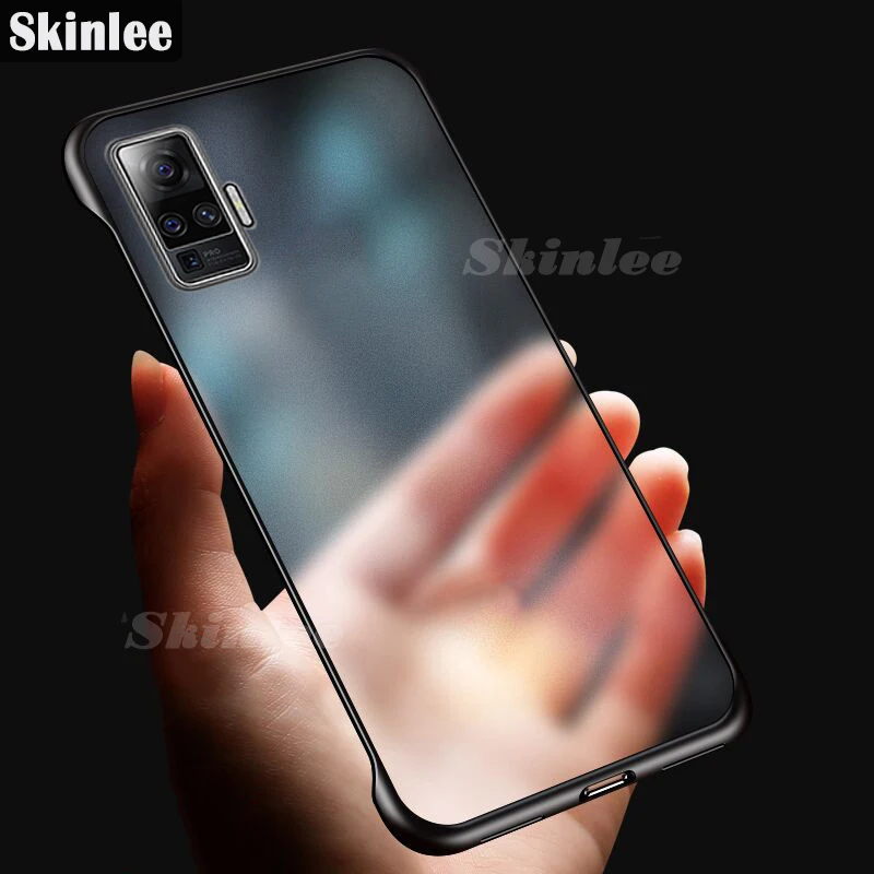 Противоударный чехол Skinlee для vivo X50 Pro прозрачный жесткий с кольцом без