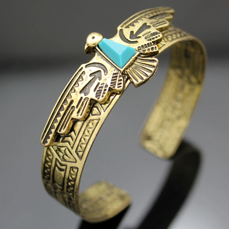 Винтажные старинные резные американские браслеты с орлом северной мифологии для