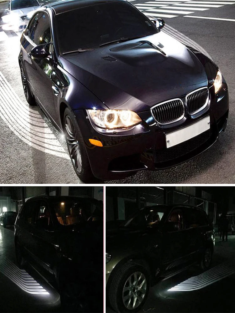 

2 bright angel-wing door LED welcome lights BMW F10 F11 5 series bulb kit with easy plug inside coloured car LED carpet feet
