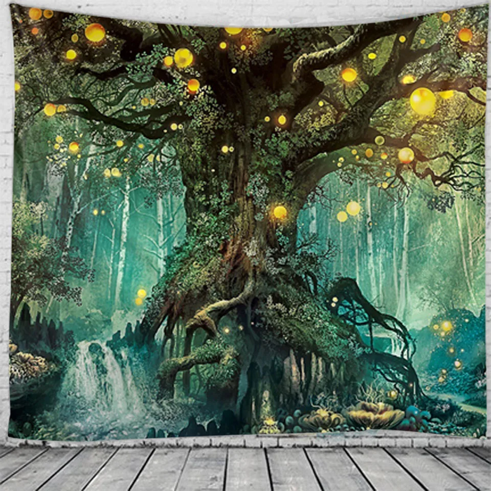 Фантастический лес гобелен мечта сцены МАНДАЛА ГОБЕЛЕН хиппи богемный Декор