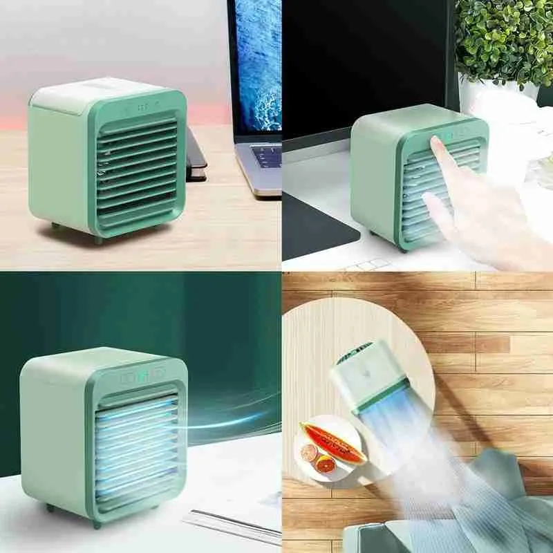 

Mini Portable Air Conditioner Cooling Artifact Desktop Refrigeration Spray Humidifier Purifier Air Cooler Fan With Water
