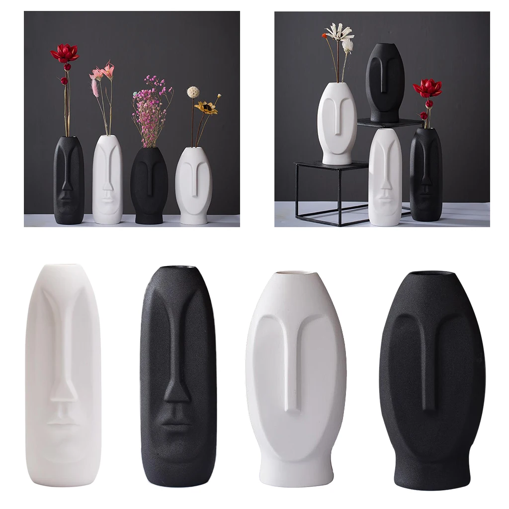 

Nordic Creative Human Face Abstract Ceramic Vase, Modern European Succulent