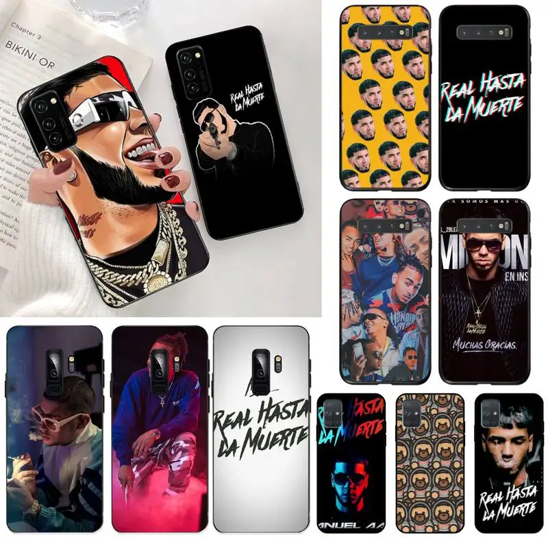 

YJZFDYRM Hot Anuel AA Black Cell Phone Case for Samsung S20 plus Ultra S6 S7 edge S8 S9 plus S10 5G lite 2020