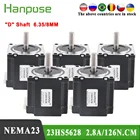Шаговый двигатель Nema 23 23HS5628 4-lead 2.8A 126N.cm 8mm 6,35mm 57 Series, 5 шт.