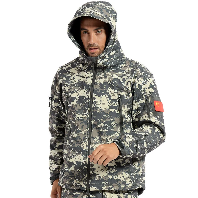 Мужская тактическая камуфляжная куртка TAD Gear из мягкого флиса с защитой от ветра