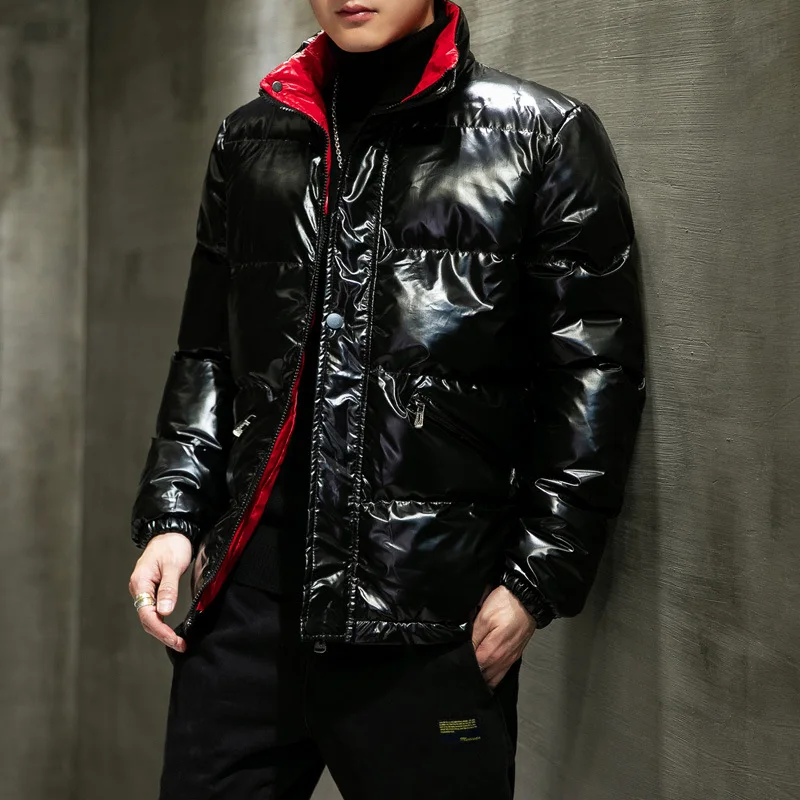 Winter Men's Jacket Casual Warm Thick Coat Fashionable Hooded Parkas Men's Clothing Loose Windproof  waterproof Shiny Jacket