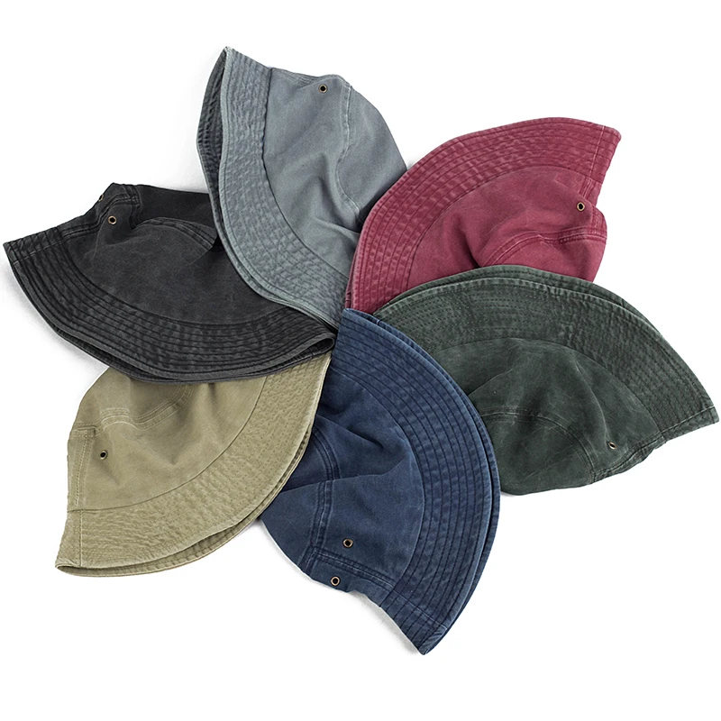 

Geebro New Solid Casual Cotton fisherman hat women autumn shade bucket hat outdoor climbing cap foldable beach hats casual hats