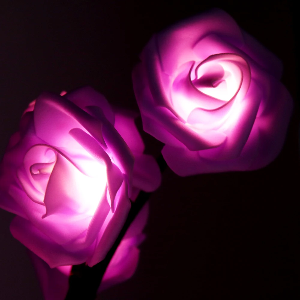 

LemonBest Led Lamp Rose Flower Shape USB Port and Battery Powered Decorative LED Table Lights for Party Wedding Christmas