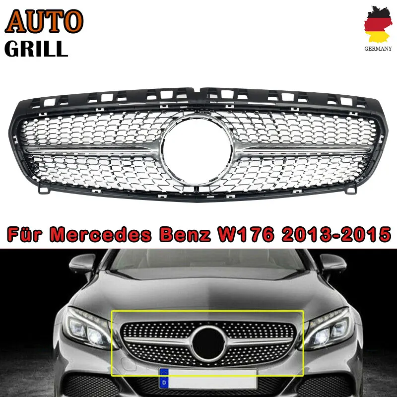 

MagicKit FOR MERCEDES A CLASS W176 DIAMOND GRILLE AMG SPORT STYLE SILVER 12-15 PRE FACE