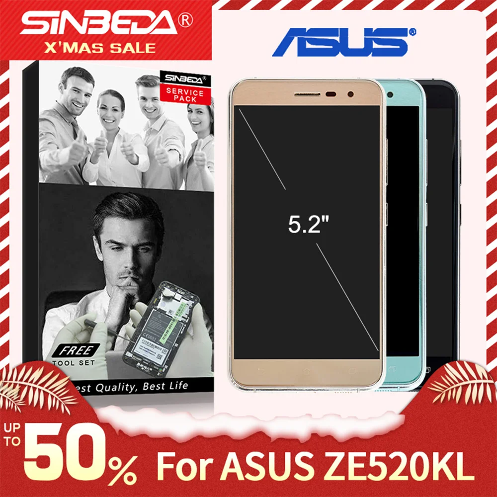 5," ЖК-дисплей для Asus ZenFone 3 ZE520KL, сенсорный экран с рамкой для ASUS ZE520KL, ЖК-дигитайзер Z017D Z017DA Z017DB