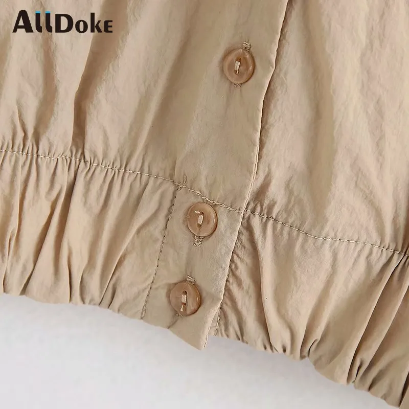

ALLDOKE summer casual blouse women v neck batwing sleeve crop tops shirt femme streetwear vintage office ladies blouses blusas