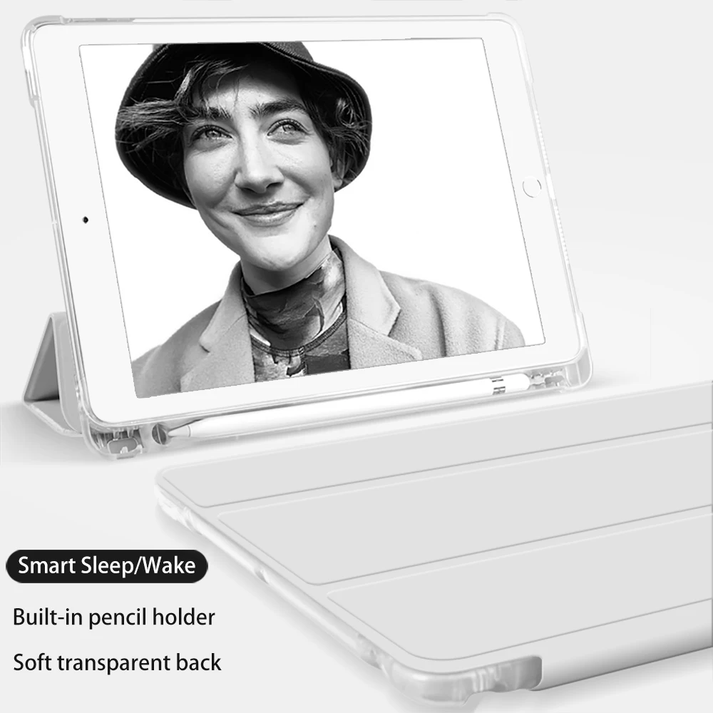 

For iPad 5 6th 9.7 2019 7th 8th 10.2 Case for iPad Air 4 10.9 2020 Case Pro 12.9 11 10.5 Mini 5 Smart Funda Capa + Pencil Holder