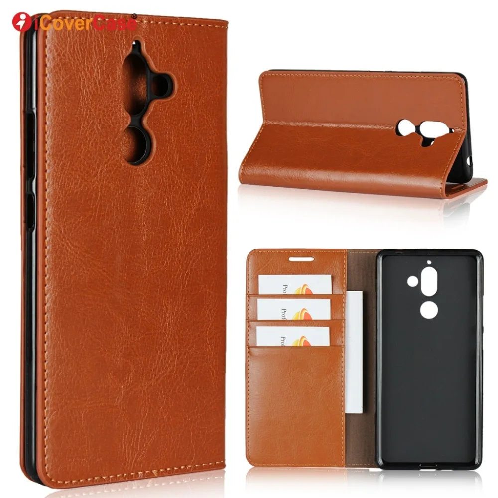 Роскошный чехол кошелек из натуральной кожи для Nokia 7 Plus откидной Чехол с