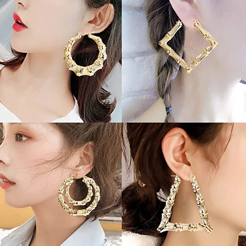 1 пара больших искусственных женских геометрических сережек в стиле хип-поп