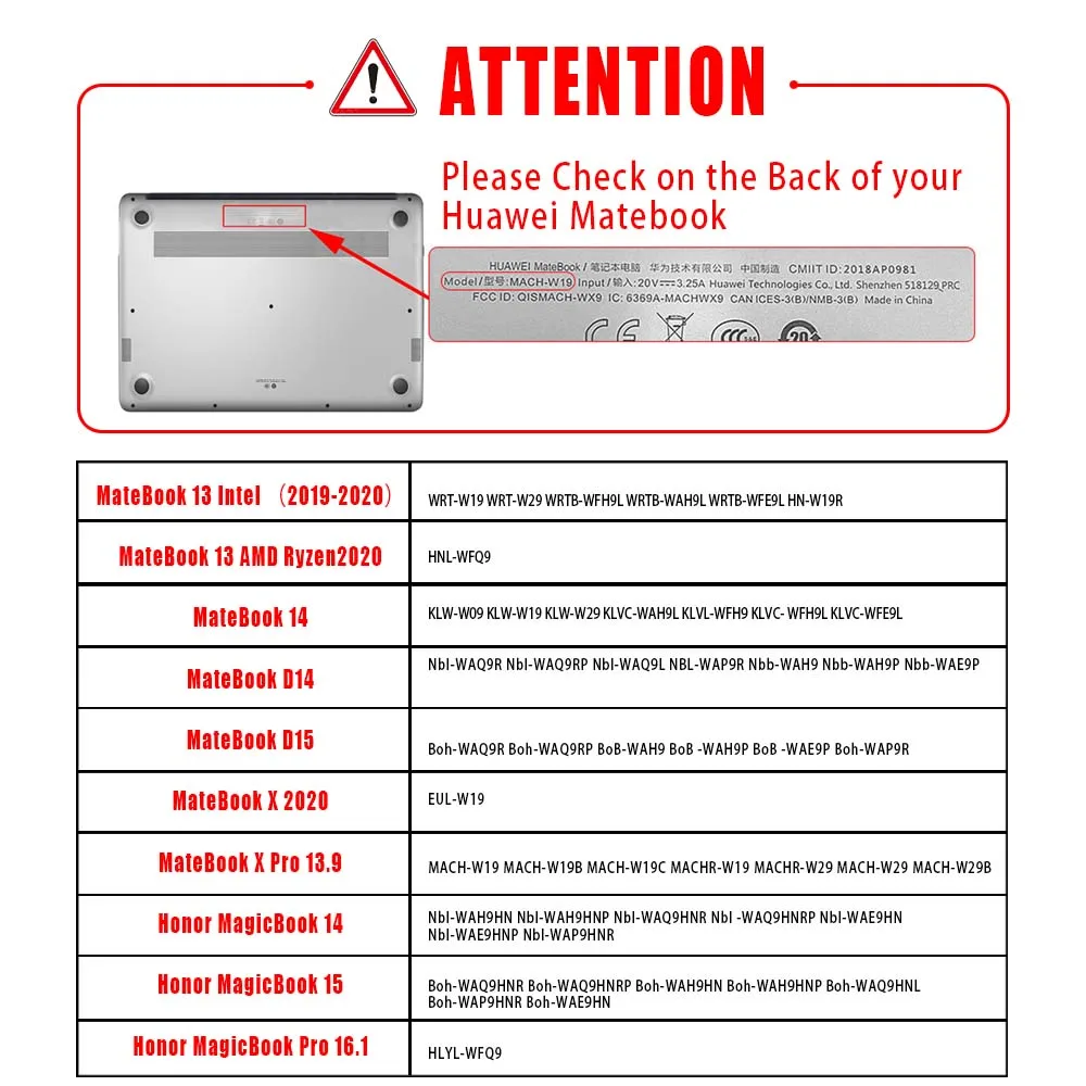 Чехол для ноутбука Huawei MateBook D14/D15/13/14/Magicbook Pro 16 1/MateBook X 2020/MateBook 13 9/Honor MagicBook 14/15 |