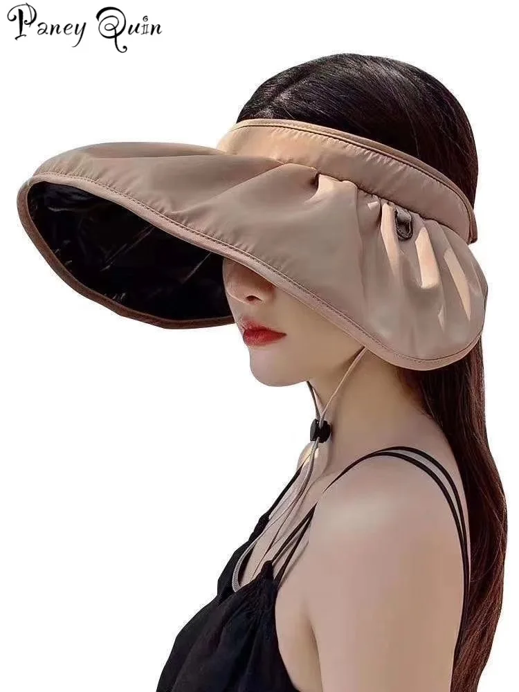 Регулируемый размер шляпа от солнца для женщин УФ езды солнцезащитные очки