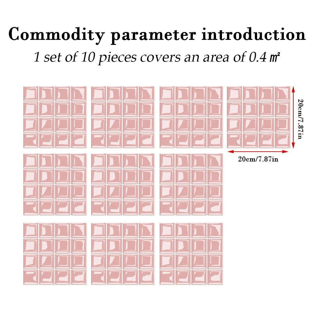 Наклейка для мозаичной плитки 3D самоклеящаяся Съемная настенная бумажная плитка