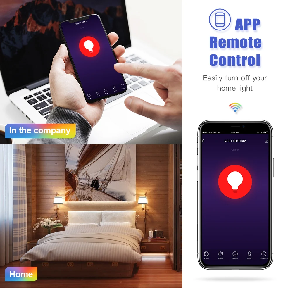 

WiFi Smart Light Bulb 12W 15W RGB+White+Warm White E27 LED Bulb Dimmable Alexa Compatible Tuya Smart Life APP Google Assistant
