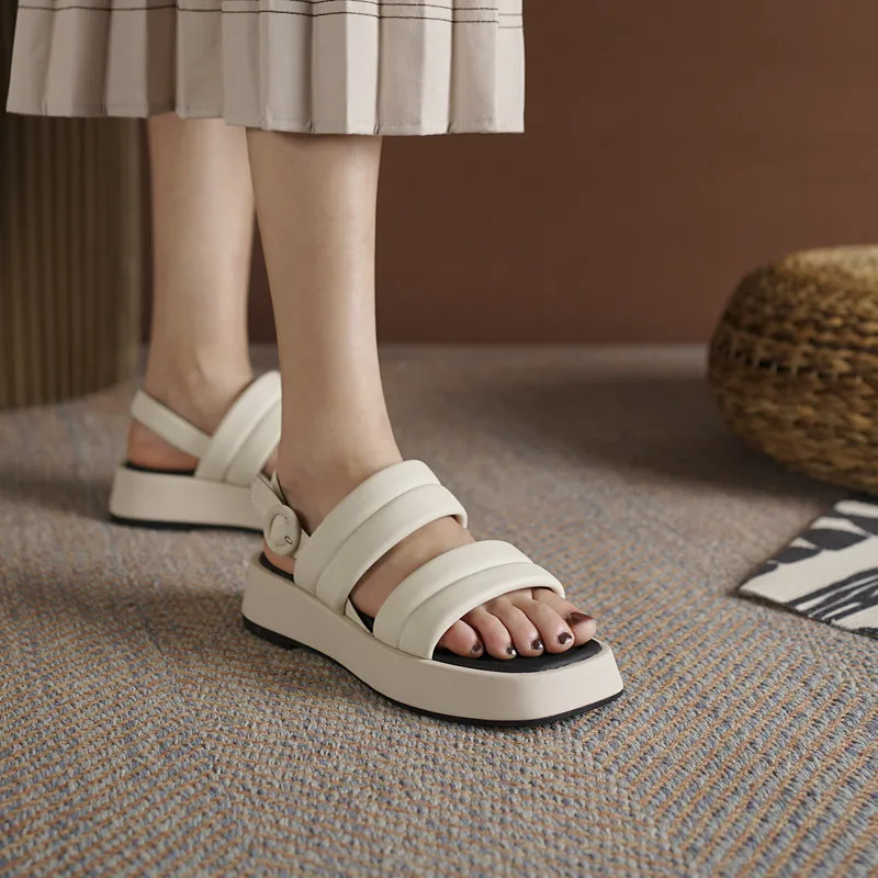 

MORAZORA 2021 New Arrival Women Sandals Genuine Leather Comfortable Ladies Causal Shoes Summer Platform Ladies Sandals