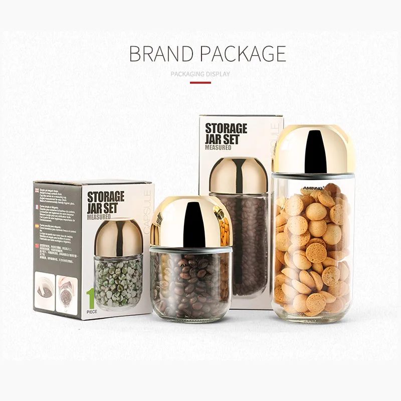 AMINNO Стеклянная банка для хранения конфет Маленькая 450мл Бутылка продуктов