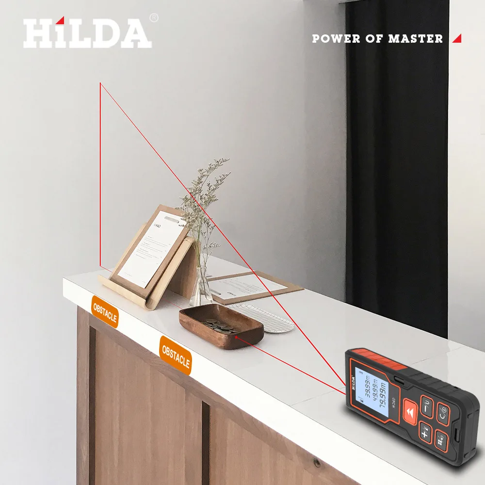 

HILDA Laser Rangefinder Distance Meter 40M 60M 80M 100M Rangefinder Laser Tape Range Finder Building Measure Device Ruler