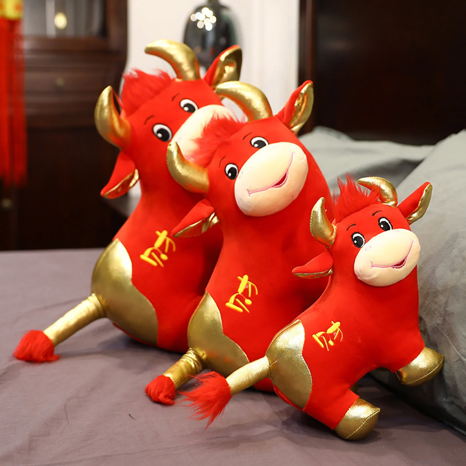 

Ox Plushie Cattle Plush Toy New Year Zodiac Stuffed Animal Mascot