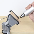 360 градусов многофункциональные вращающиеся настольные тиски из алюминиевого сплава вертлюжный Вертлюг тиски зажим Стойка для электродрели вращающиеся инструменты