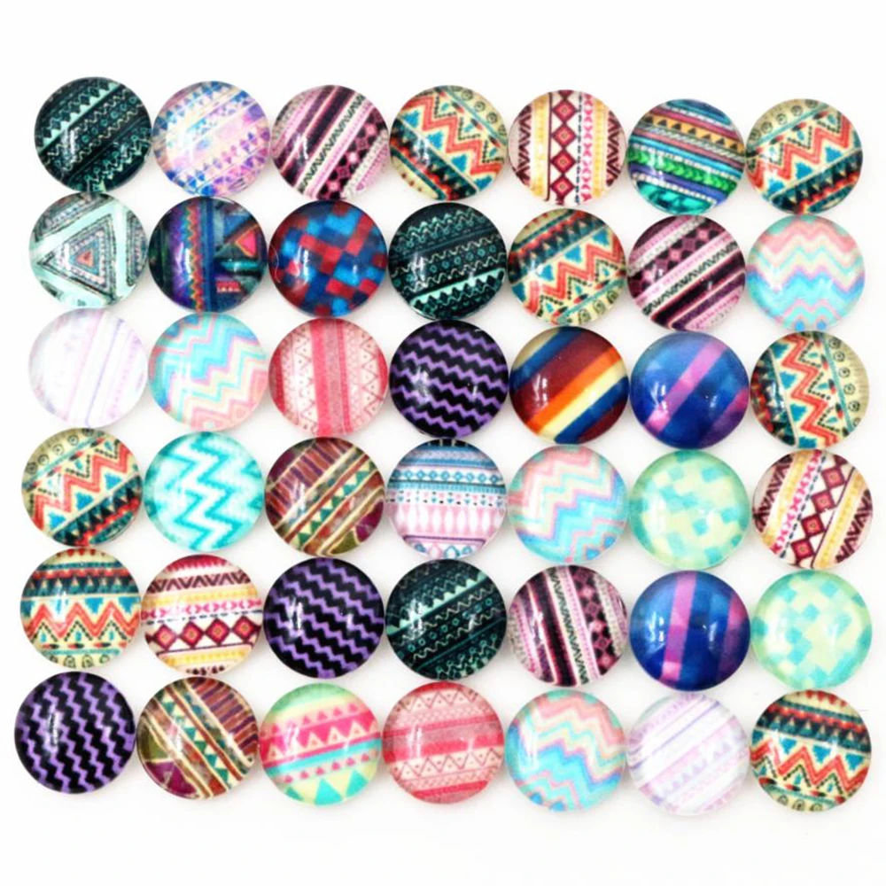 

New Fashion Hot Sale 50pcs 8mm Mixed Colors Stripe Style Handmade Photo Glass Cabochons-E6-03