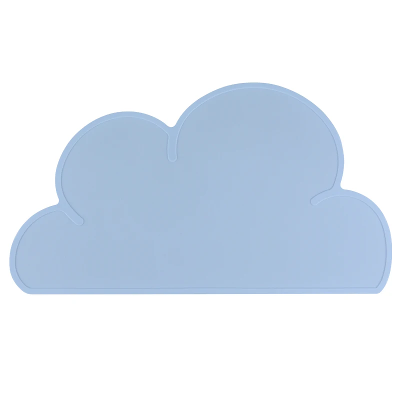 light blue 1 шт. в форме облака коврик для тарелок для детей пищевой силиконовый Настольный коврик кухонный гаджет Легкая очистка водонепроницаемая теплоизоляция - Цвет: light blue