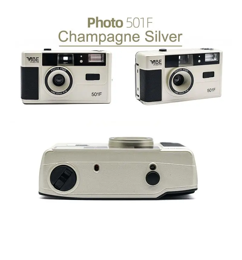 Vibe Vintage Retro 501F 35mm Reusable Non-Disposable Film Camera Black / Red Champagne Silver Pink | Электроника