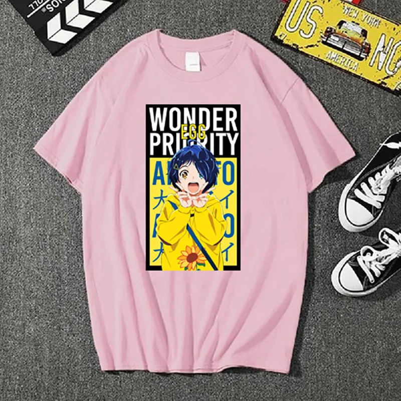 

Wonder Egg Priority T-Shirt Summer Men Shirts Harajuku Tee Shirt Hip Hop Unisex Streetwear Tshirts Kawaii Clothing Anime Shirt