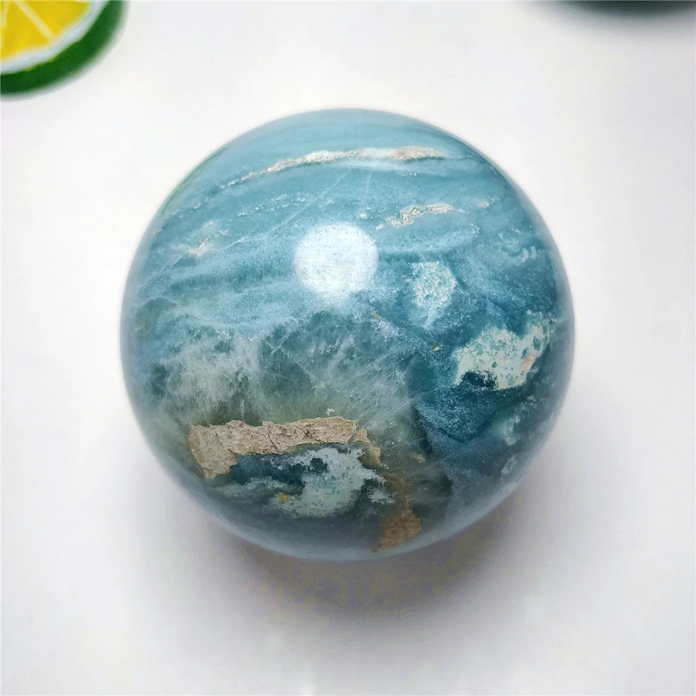 Natural Sky Blue Gemstone Ball Caribbean Calcite Crystal Spheres Wedding Souvenirs For Decoration
