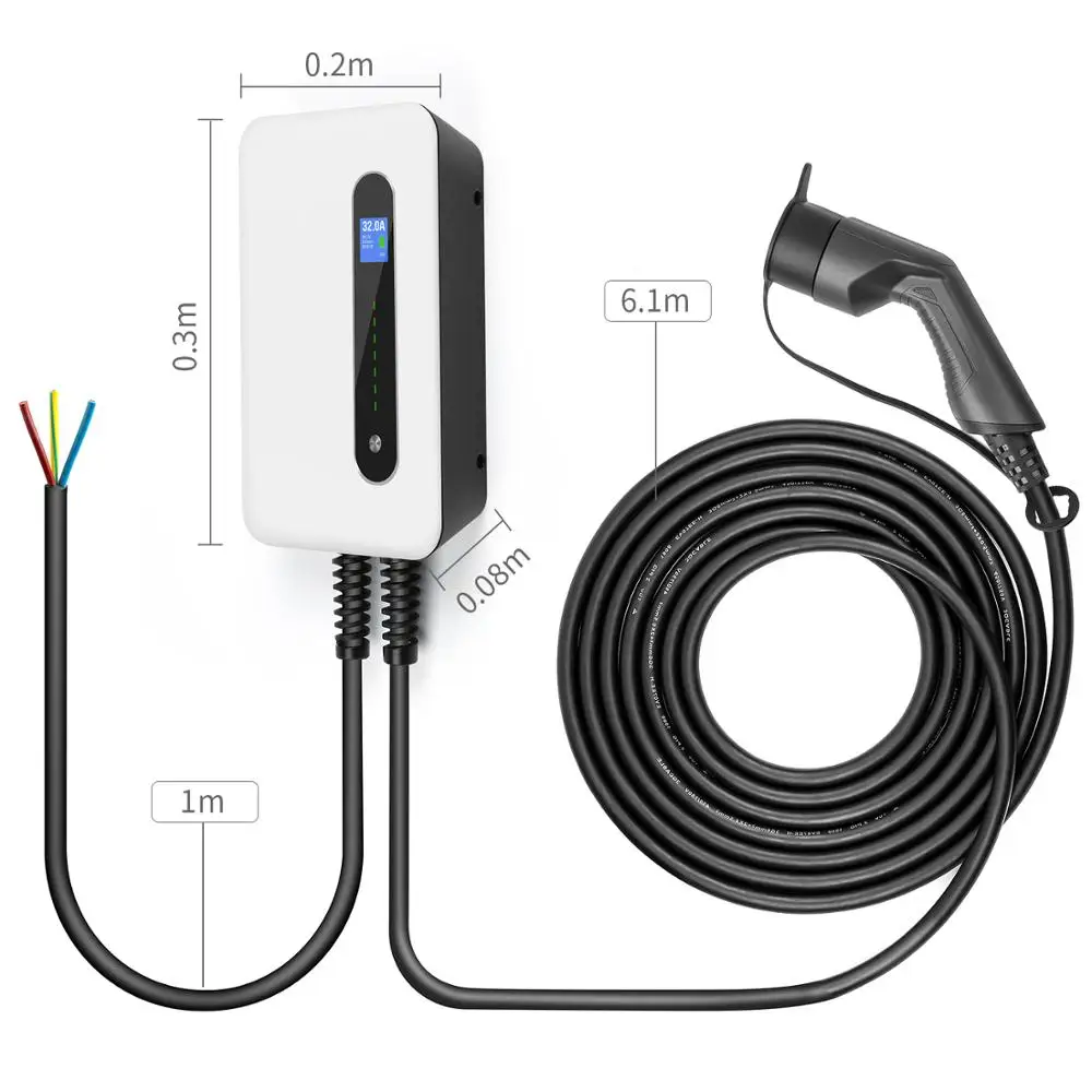 1Phase EV Charging Station Cable 32A Electric Car Charger With Type 2 Plug 7.6KW EVSE Level IEC 62196-2 Standard For Tesla | Автомобили и