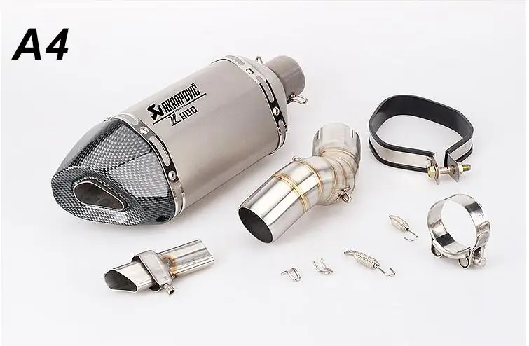 Мотоцикл модифицированный Akrapovic выхлопная труба глушитель большая шестиугольная выхлопная труба и средняя Соединительная труба для Z900- лет - Цвет: A4