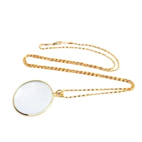 xinxiang decorative necklace 5x magnifier magnifying glass pendant gold silver plated chain necklace soldering magnifying glass