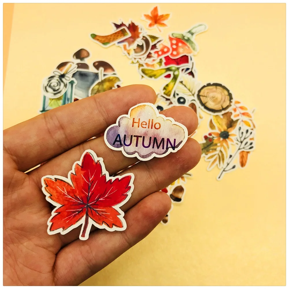 49 шт./компл. Ретро винтажный осенний кленовый листья-наклейки Набор для