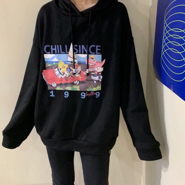 Chic японский с изображением забавного героя мультфильма печатных свитер