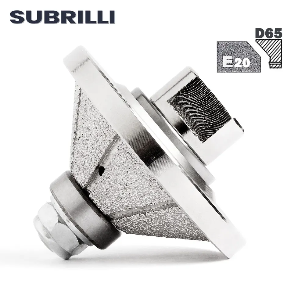 SUBRILLI Vacuum Brazed Hand Profiler Wheel Diamond Profile Grinding Wheel For Angle Grinder Bevel E20 Stone Concrete Edge Cutter